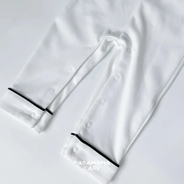 Count & Countess Baby Pima Romper Sleepsuit in Classic White