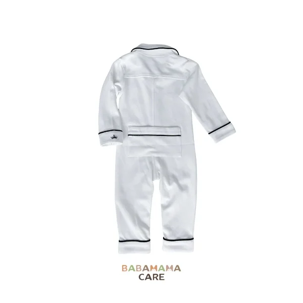 Count & Countess Baby Pima Romper Sleepsuit in Classic White