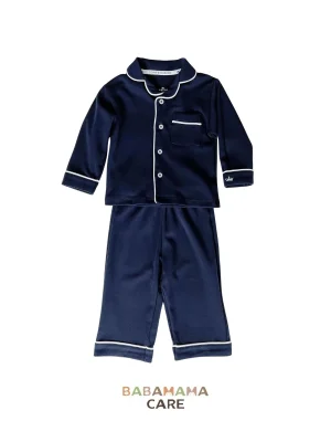 Count & Countess Kids Pima Loungewear Pyjamas in Urban Navy