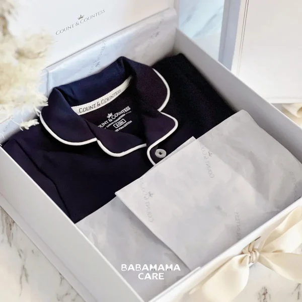 Count & Countess Kids Pima Loungewear Pyjamas in Urban Navy