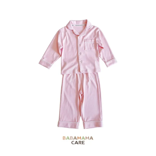 Count & Countess Kids Pima Loungewear Pyjamas in Ballet Pink