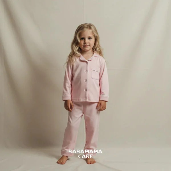 Count & Countess Kids Pima Loungewear Pyjamas in Ballet Pink