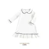 Count & Countess Pima Cotton Girl's Sleep Dress in Classic White